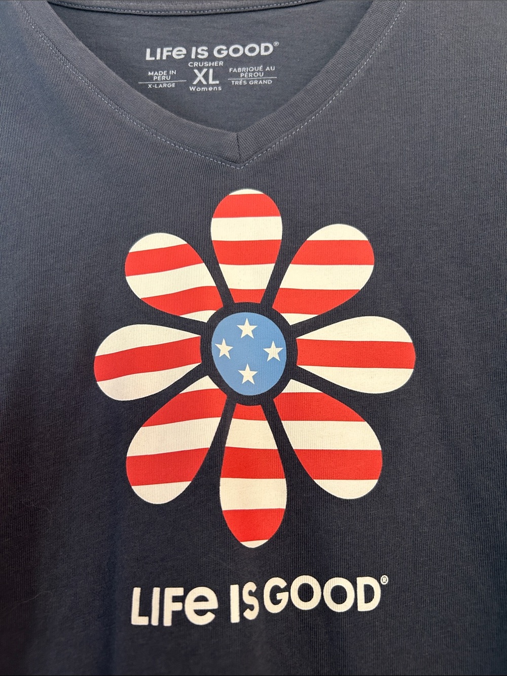 2 pk Life Is Good Navy Short-Sleeve V Neck Tees Size XL - Picture 2 of 8